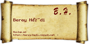 Berey Hédi névjegykártya